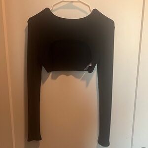 Beyond Yoga Black Long Sleeve Crop Top Shrug
